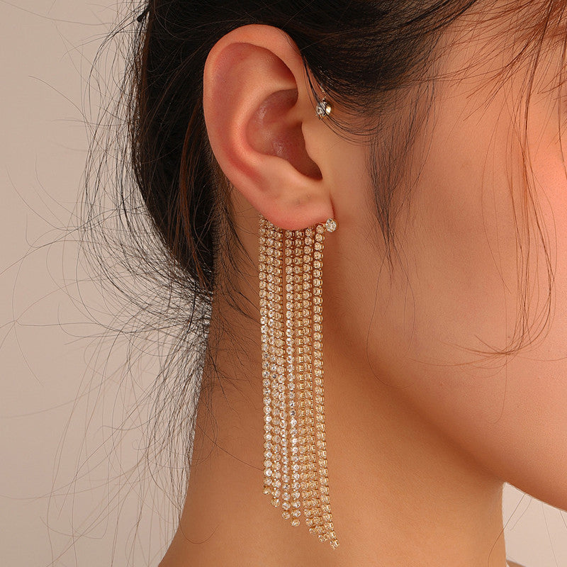 Fashionable Designer Tassel Ear Cuff Korean Earring Set