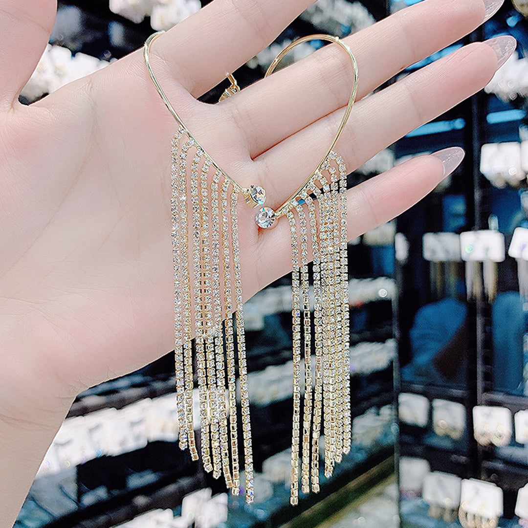 Fashionable Designer Tassel Ear Cuff Korean Earring Set