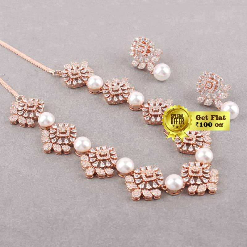 Luxury Ovar Pearl Designer Necklace Set