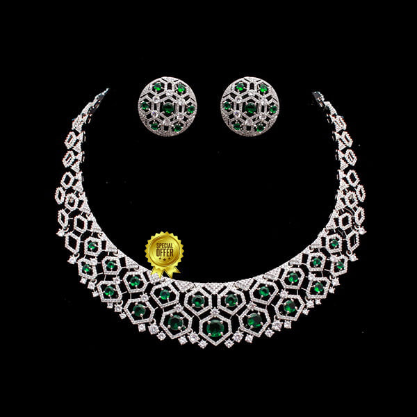 Luxury Mystic Moonstone Designer Necklace Set