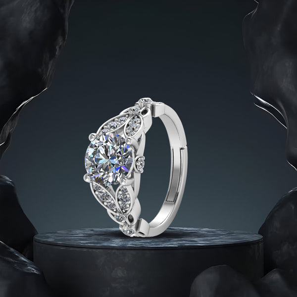 Luxurious Silver Antique Austrian Engagement Ring For Girls