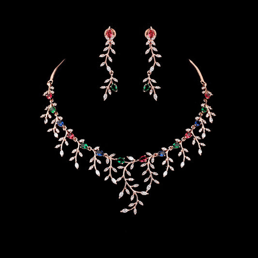Luxury Leaf Designer Necklace Set